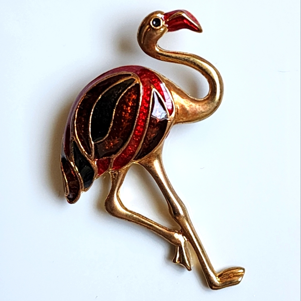 Vintage flamingo pin